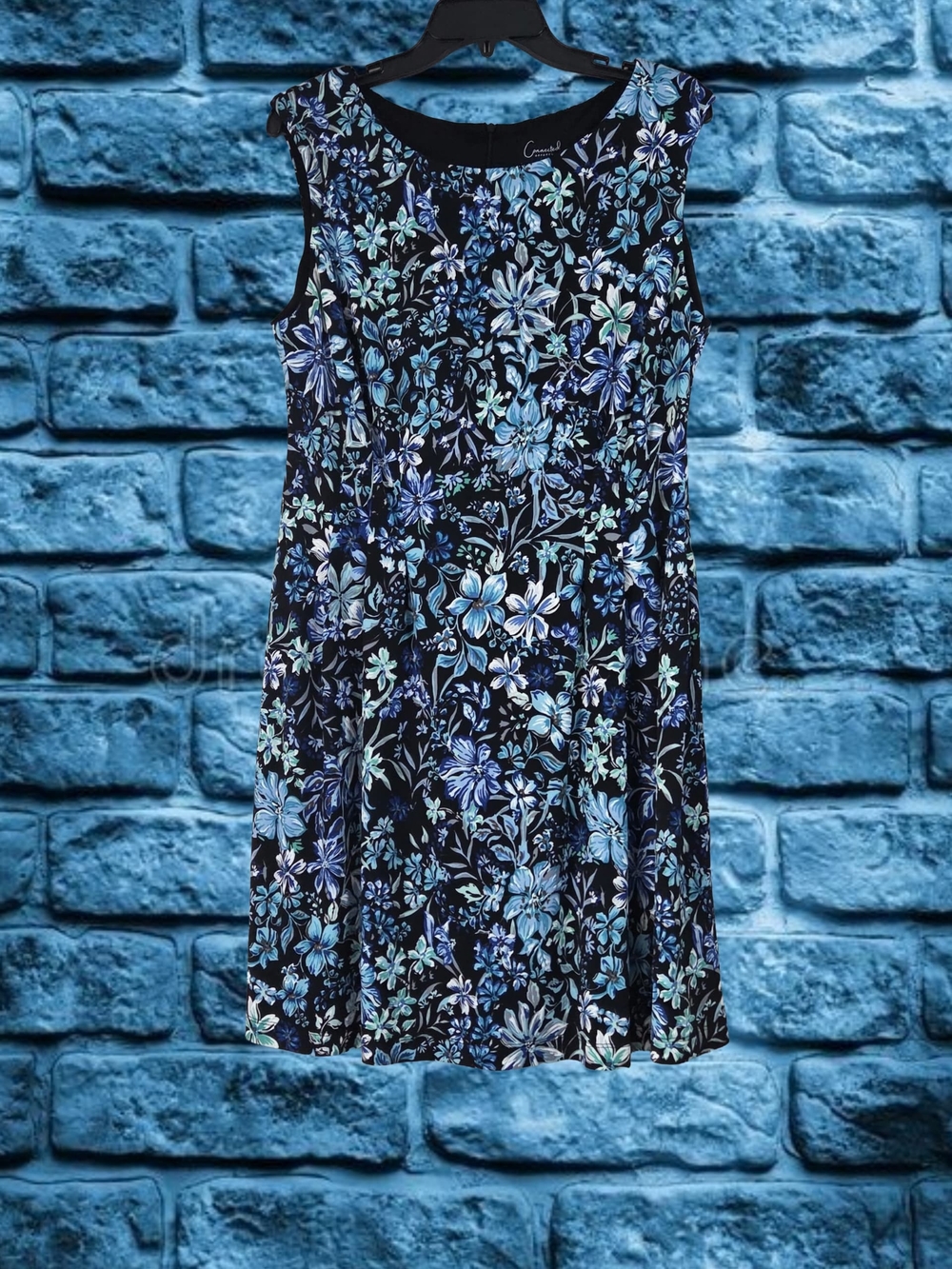 connected apparel Navy Floral Sleeveless Dress